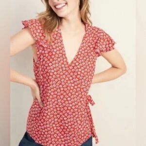 Old Navy • Floral Wrap Top